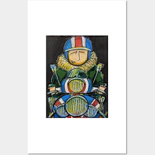 Retro Scooter, Classic Scooter, Scooterist, Scootering, Scooter Rider, Mod Art Posters and Art